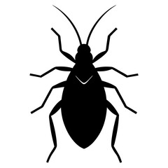 Black Silhouette of a Cockroach Insect Icon
