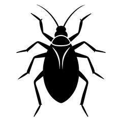 Black Silhouette of a Cockroach Insect Icon