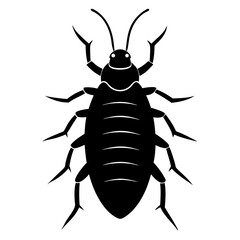 Black Silhouette of a Cockroach Insect Illustration