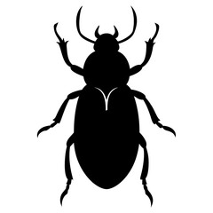 Black Silhouette of a Large Beetle Insect