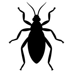 Black Silhouette of a Cockroach Insect Illustration
