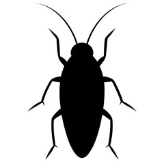 Simple Black Silhouette of a Cockroach Insect