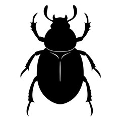 Black Silhouette of a Scarab Beetle Illustration