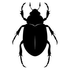 Black Silhouette of a Large Scarab Beetle