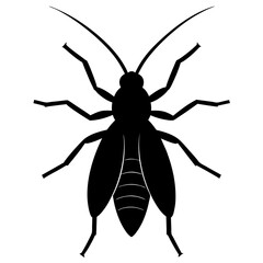 Black Silhouette of a Housefly Insect Illustration