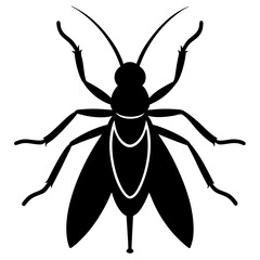 Black Silhouette of a Fly Insect Graphic