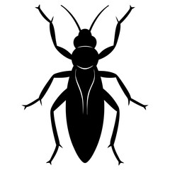 Black Silhouette of a Large Insect Top View