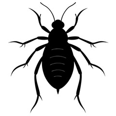 Black Silhouette of a Cockroach Insect Illustration