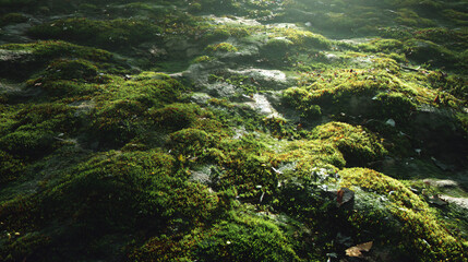 Fototapeta premium sunlight on mossy surface