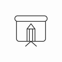 presentation pencil screen icon sign vector
