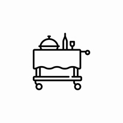 room service cart icon sign vector