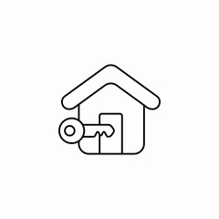 secure house icon sign vector