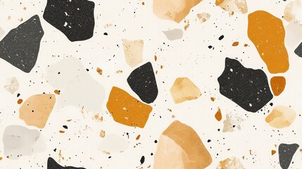Abstract decorative pattern of irregular colored fragments on a light background.
