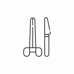 surgical scissors scalpel icon sign vector