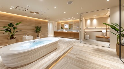 Modern spa bath area