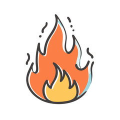 flame icon, flame vector illustration-simple illustration of flame, perfect for flame logos and icons