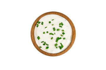 Cucumber sour cream tzatziki sauce isolated on white background.Tartar sauce. Traditional delicious appetizer. yogurt sauce. Tzatziki with ingredients cucumber, garlic,dill,lemon,mint. salad dressing