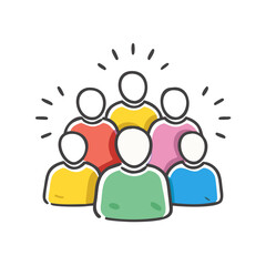 flat group of people icon, flat group of people vector illustration-simple illustration of flat group of people, perfect for flat group of people logos and icons