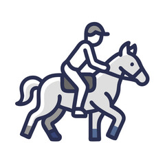 Horse Rider Icon – Equestrian Silhouette Vector for Saddle and Horse Themes

