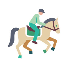 Horse Rider Icon – Equestrian Silhouette Vector for Saddle and Horse Themes

