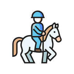 Horse Rider Icon – Equestrian Silhouette Vector for Saddle and Horse Themes


