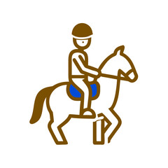 Horse Rider Icon, Simple Vector Illustration Equestrian Sports . Perfect  for Logos,  Cowboy, Jockey, Racing & Equine Sport Branding
