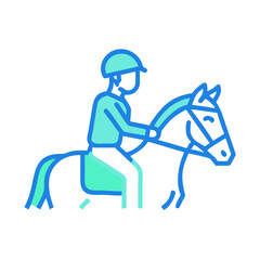 Horse Rider Icon, Simple Vector Illustration Equestrian Sports . Perfect  for Logos,  Cowboy, Jockey, Racing & Equine Sport Branding