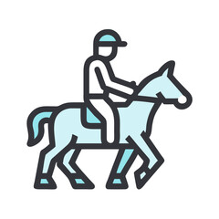 Horse Rider Icon, Simple Vector Illustration Equestrian Sports . Perfect  for Logos,  Cowboy, Jockey, Racing & Equine Sport Branding
