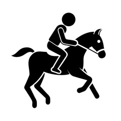 Horse Rider Icon, Simple Vector Illustration Equestrian Sports . Perfect  for Logos,  Cowboy, Jockey, Racing & Equine Sport Branding