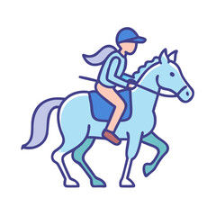 Horse Rider Icon, Simple Vector Illustration Equestrian Sports . Perfect  for Logos,  Cowboy, Jockey, Racing & Equine Sport Branding