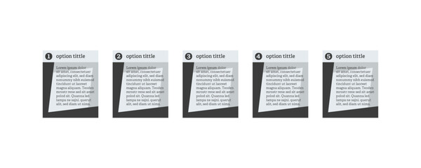 Very simply infographic design with 5 options or steps. Infographics for business concept.