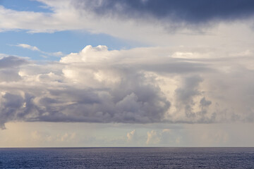 Cloudscape Over the Expansive Pacific Ocean With Dramatic Sky