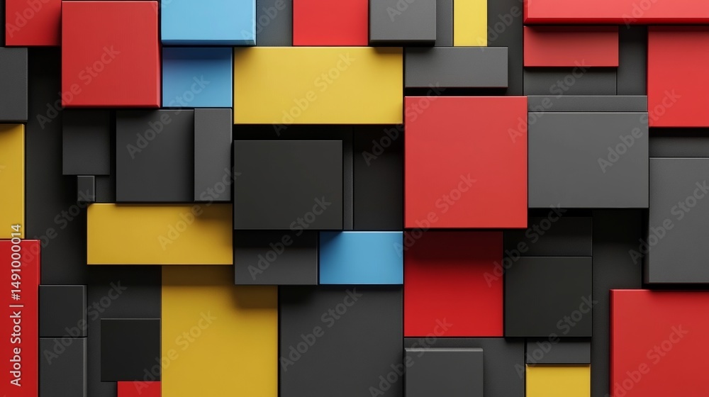 Poster dynamic multi-dimensional geometric background with modern and sophisticated color palette