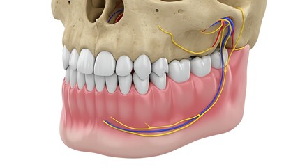 Naklejka premium Human jaw anatomy illustration