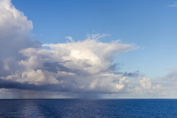 Scenic Seascape Under a Dramatic Cloudscape in the Pacific Ocean
