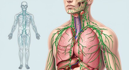 Human lymphatic system anatomy diagram
