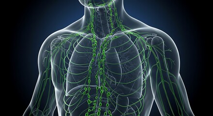Human lymphatic system anatomy illustration