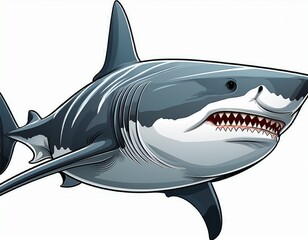 bull shark on a white background
