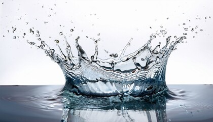 crown shaped water splashing with white background