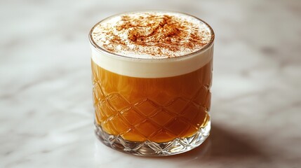 Autumn spiced cocktail in glass