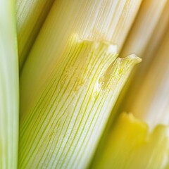 Close-up image of leek stems with textured background.