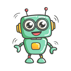 funny robot icon, funny robot vector illustration-simple illustration of funny robot, perfect for funny robot logos and icons