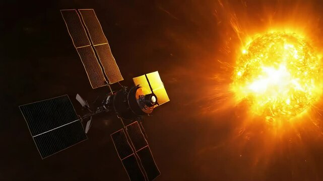 Satellite observing solar flare