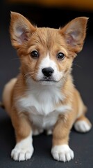 Adorable puppy looking at camera