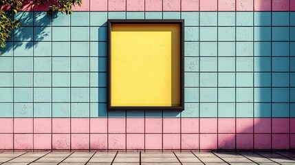 Blank poster display retro wall