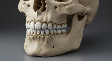 Naklejka premium Human skull anatomy jaw detail