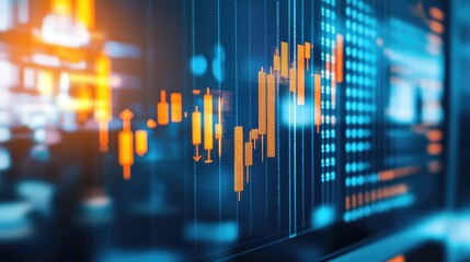 Close-up display of financial data and market trends.