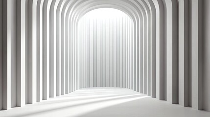 Obraz premium Light shining through arched hallway.