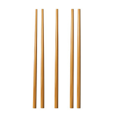 Set of wooden chopsticks isolated on a transparent background Png file format