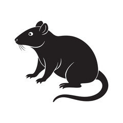 Obraz premium brown rat vector silhouette